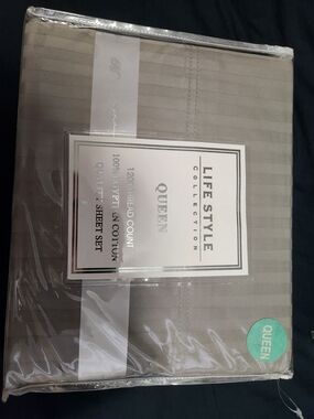 1200 Thread Queen Sheet Set in Taupe